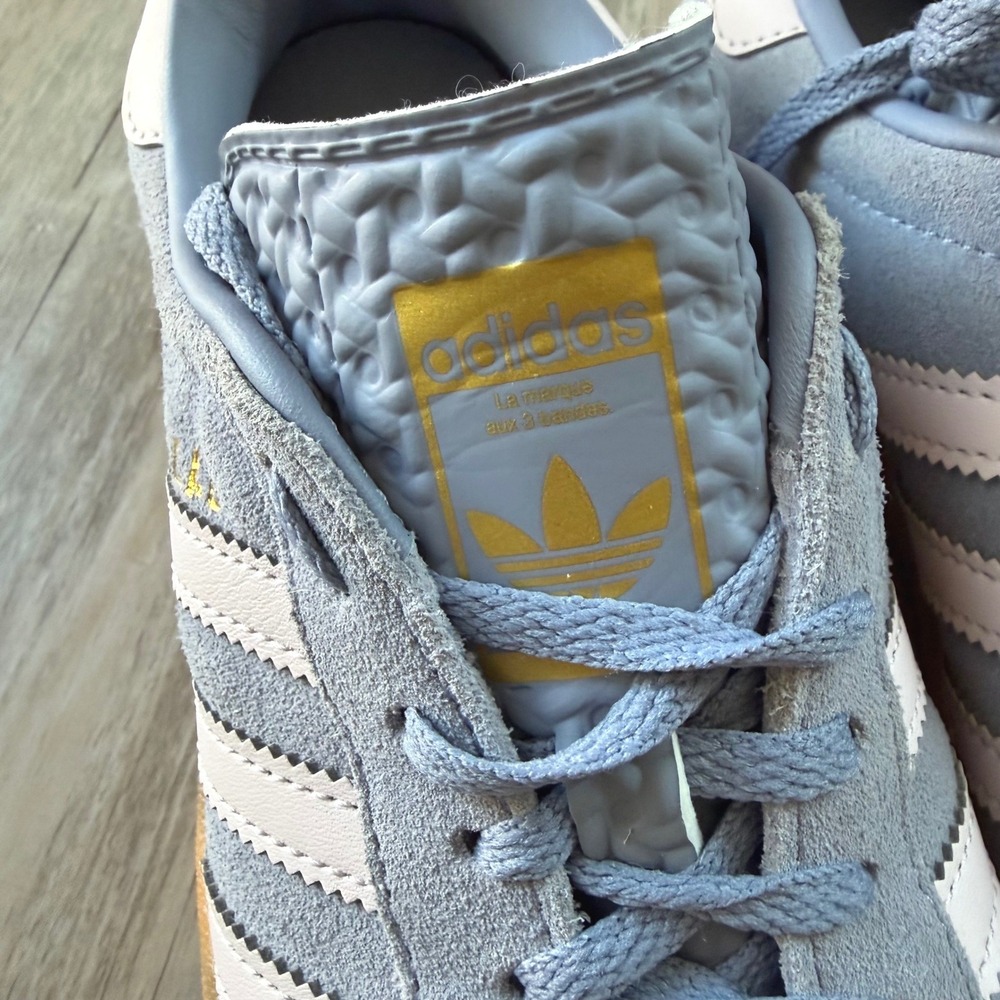 Adidas Gazelle Bold Kids Blue Grey Suede Triple Platform Sneakers JQ1297 Sz 4 - Picture 3 of 11